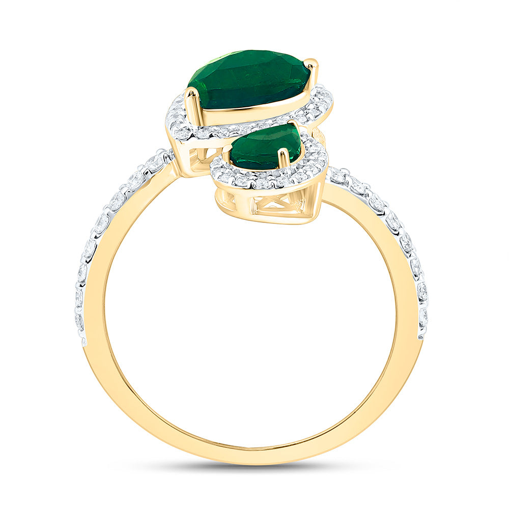 3/8CTW-NAT DIA ANA M 6X4MM, 8.5X6.5MM PS-EM NAT GEM FASHION RING Daisy Joyeria