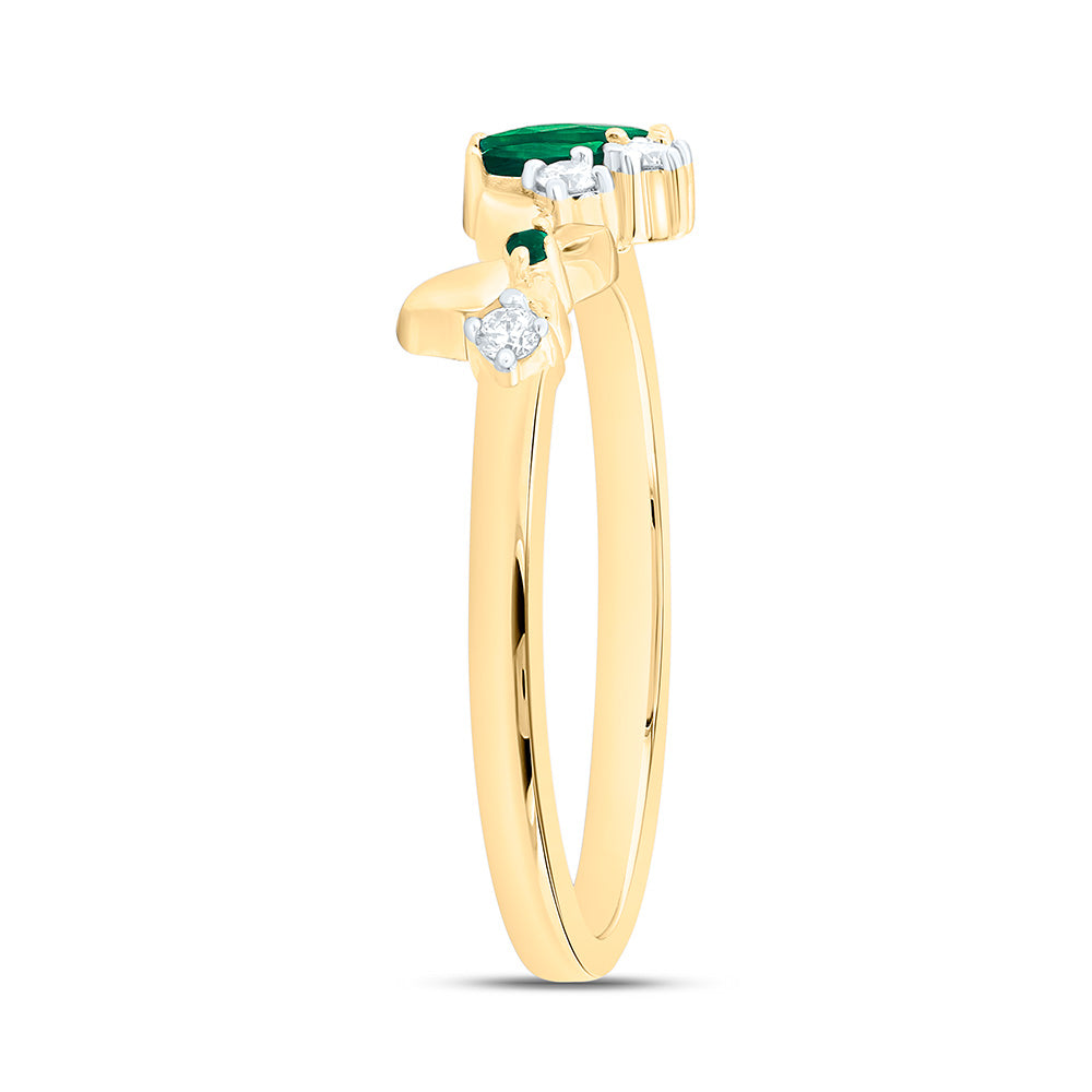 1/12CTW-NAT DIA ANA M 1.20MM-RD-EM, 1/5CT-MQ-EM NAT GEM BUTTERFLY RING Daisy Joyeria