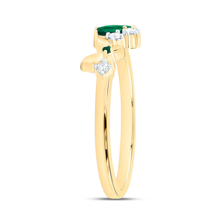 1/12CTW-NAT DIA ANA M 1.20MM-RD-EM, 1/5CT-MQ-EM NAT GEM BUTTERFLY RING Daisy Joyeria