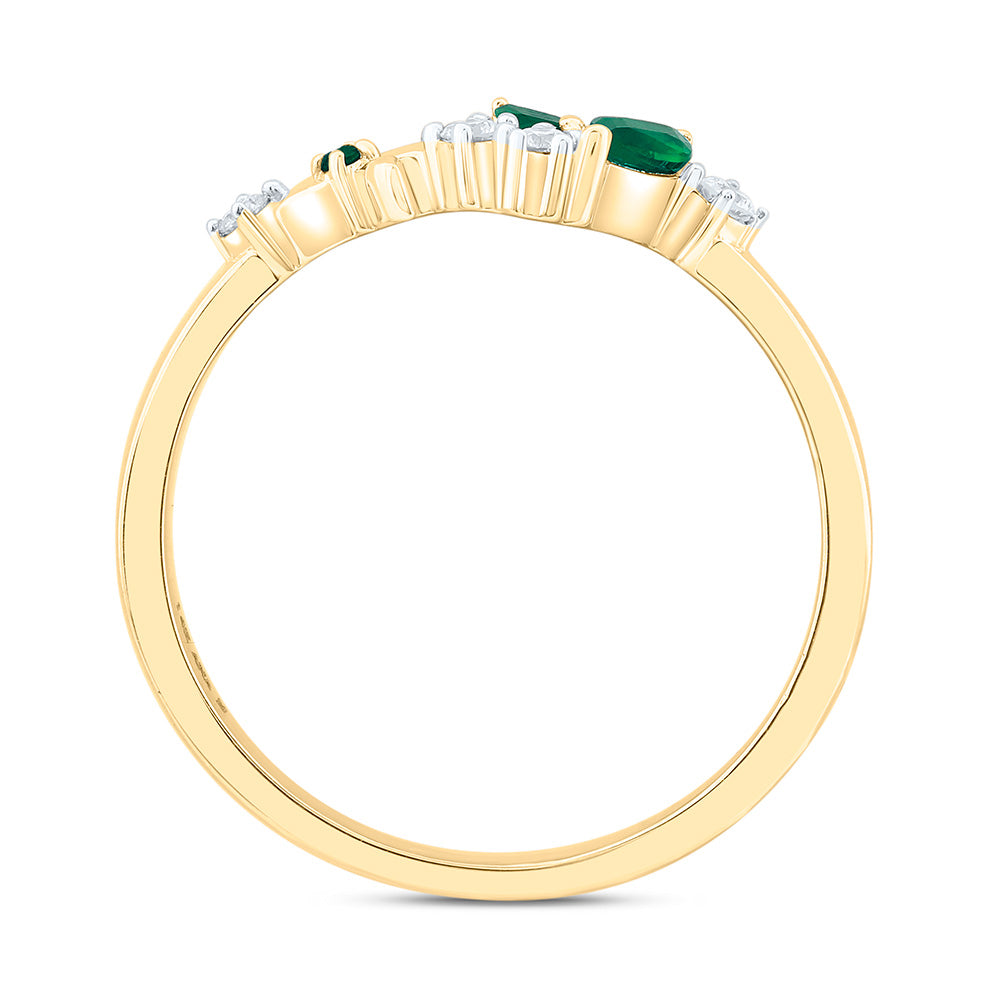 1/12CTW-NAT DIA ANA M 1.20MM-RD-EM, 1/5CT-MQ-EM NAT GEM BUTTERFLY RING Daisy Joyeria