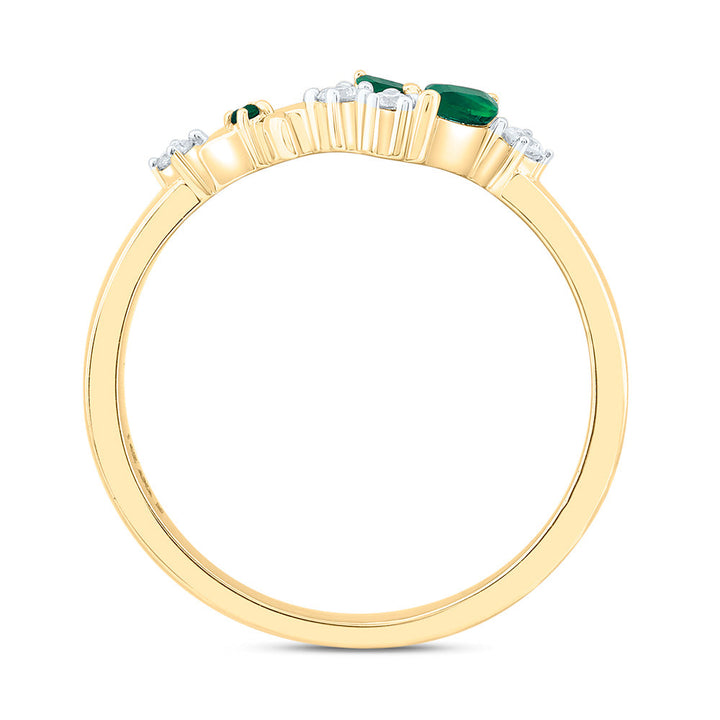 1/12CTW-NAT DIA ANA M 1.20MM-RD-EM, 1/5CT-MQ-EM NAT GEM BUTTERFLY RING Daisy Joyeria