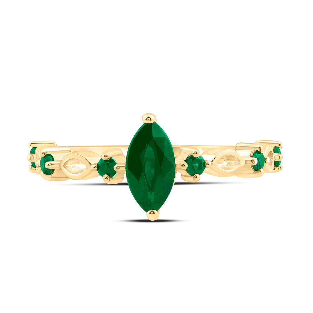1/8CT-RD-EM, 8X4MM-MQ-EM, NAT GEM MARQUISE RING Daisy Joyeria