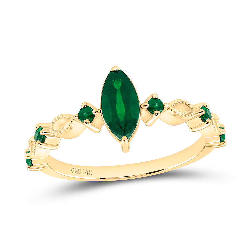 1/8CT-RD-EM, 8X4MM-MQ-EM, NAT GEM MARQUISE RING Daisy Joyeria