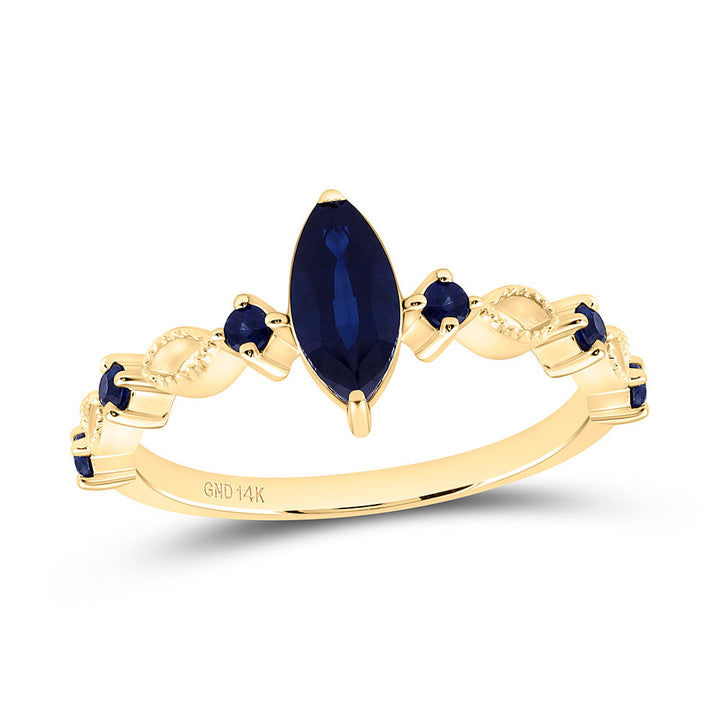 1/4CT-RD-BS, 8X4MM-MQ-BS, NAT GEM MARQUISE RING Daisy Joyeria