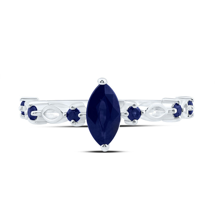 1/4CT-RD-BS, 8X4MM-MQ-BS, NAT GEM MARQUISE RING Daisy Joyeria