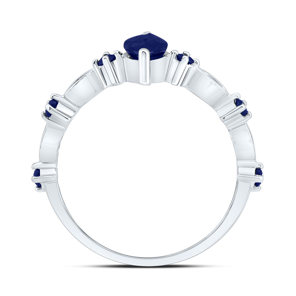 1/4CT-RD-BS, 8X4MM-MQ-BS, NAT GEM MARQUISE RING Daisy Joyeria