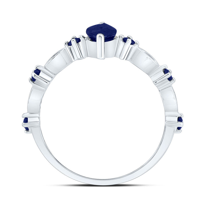 1/4CT-RD-BS, 8X4MM-MQ-BS, NAT GEM MARQUISE RING Daisy Joyeria