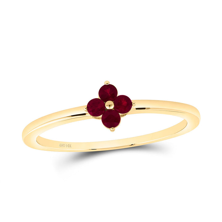 1/6CTW-RD-RU NAT GEM CLOVER RING Daisy Joyeria