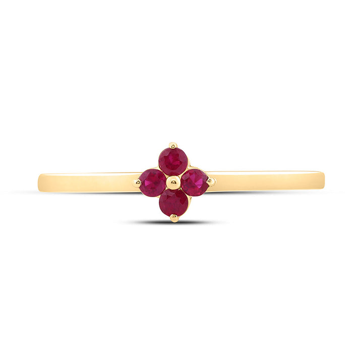 1/6CTW-RD-RU NAT GEM CLOVER RING Daisy Joyeria