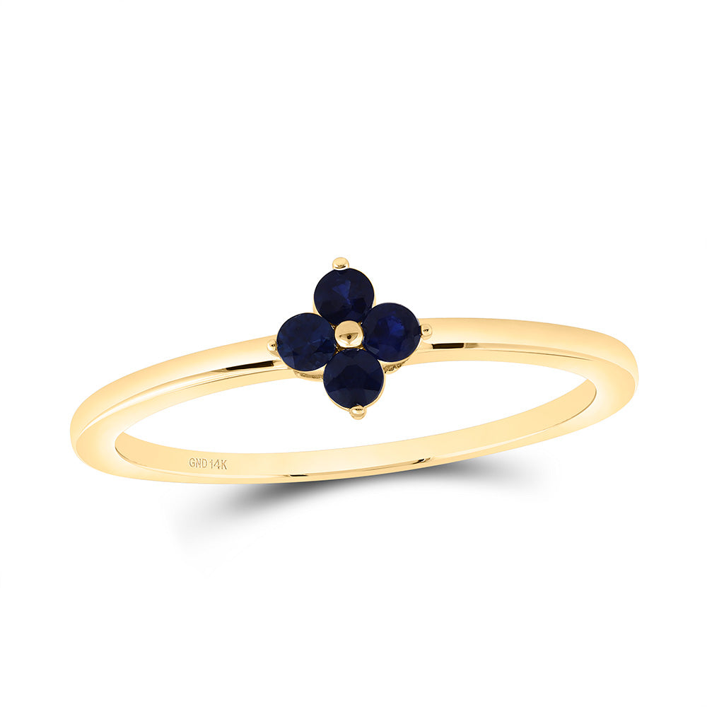 1/6CTW-RD-BS NAT GEM CLOVER RING Daisy Joyeria