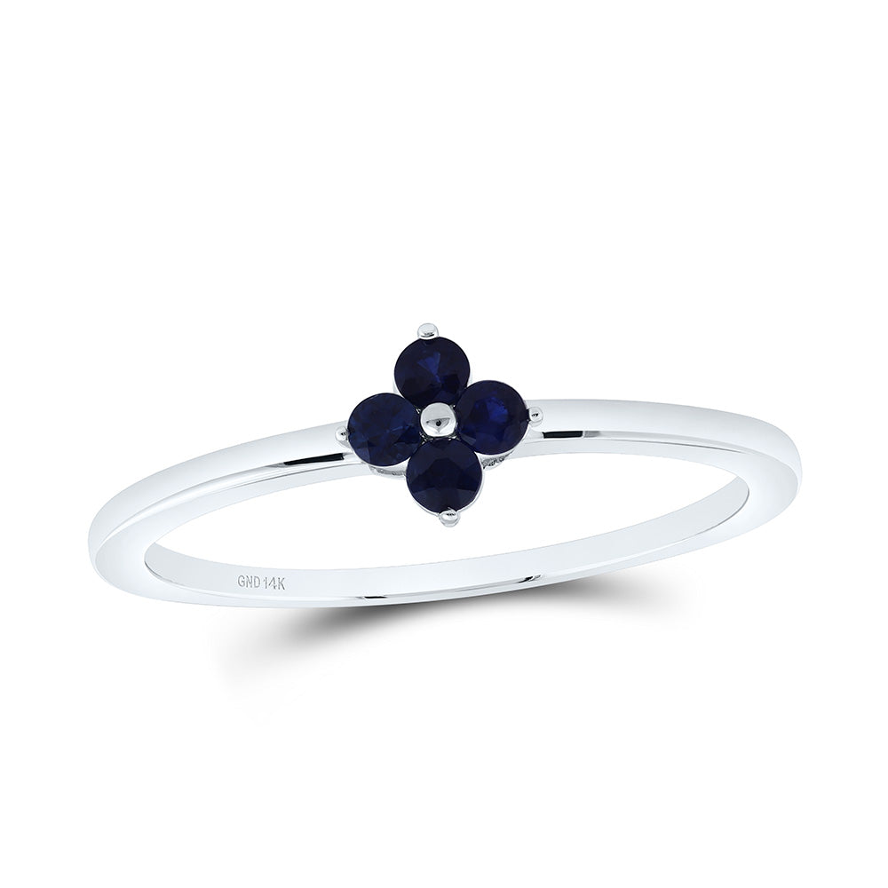 1/6CTW-RD-BS NAT GEM CLOVER RING Daisy Joyeria