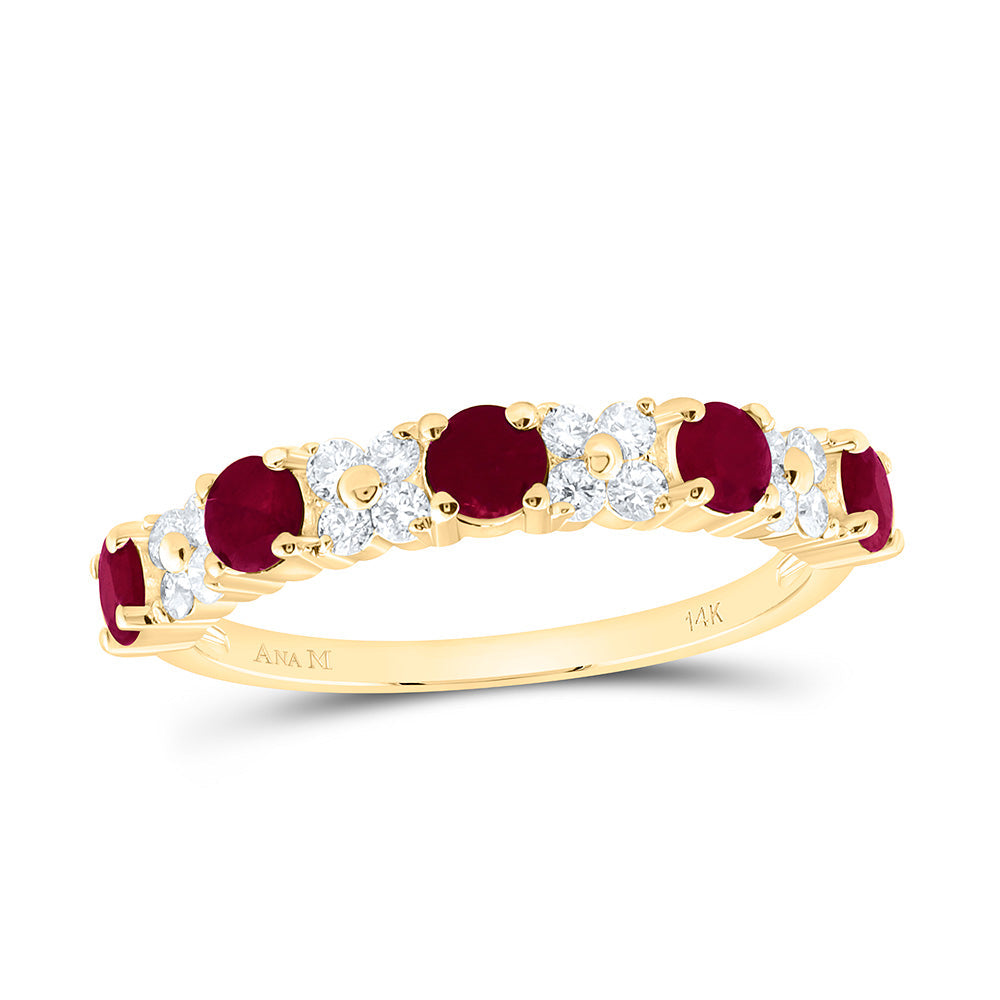 1/3CTW-NAT DIA ANA M 7/8CT RD-RU, NAT GEM RING Daisy Joyeria