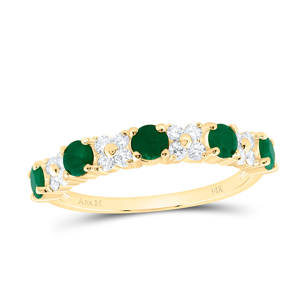 1/3CTW-NAT DIA ANA M 5/8CT RD-EM, NAT GEM RING Daisy Joyeria