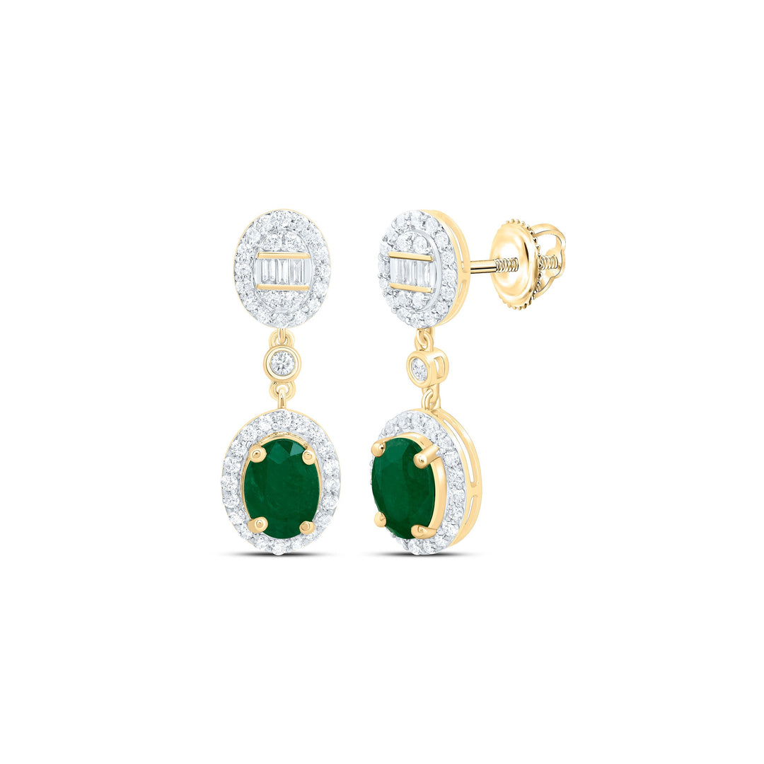 1/2CTW-NAT DIA ANA M 7X5MM OV-EM NAT GEM OVAL DANGLING EARRING Daisy Joyeria