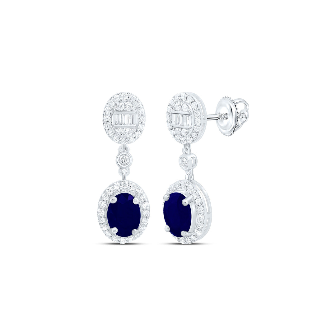 1/2CTW-NAT DIA ANA M 7X5MM OV-BS NAT GEM OVAL DANGLING EARRING Daisy Joyeria