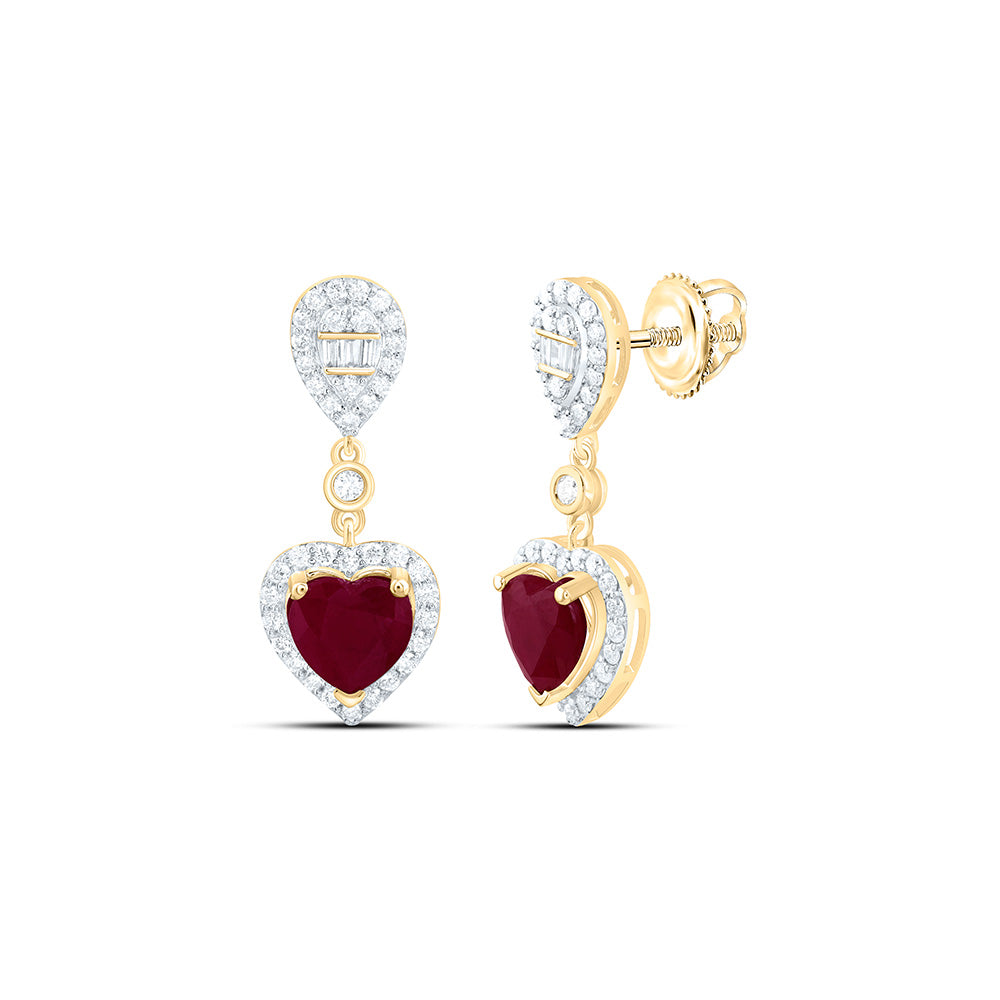 1/2CTW-NAT DIA ANA M 6MM HT-RU NAT GEM HERAT PEAR DANGLING EARRING Daisy Joyeria