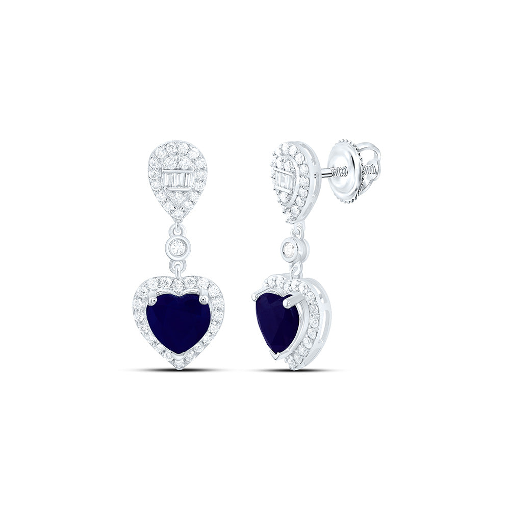 1/2CTW-NAT DIA ANA M 6MM HT-BS NAT GEM HEART PEAR DANGLING EARRING Daisy Joyeria