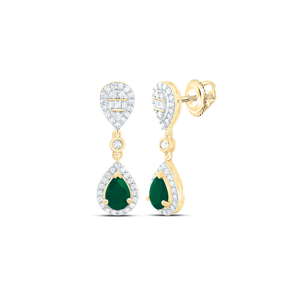 1/2CTW-NAT DIA ANA M 7X5MM PS-EM NAT GEM PEAR DANGLING EARRING Daisy Joyeria