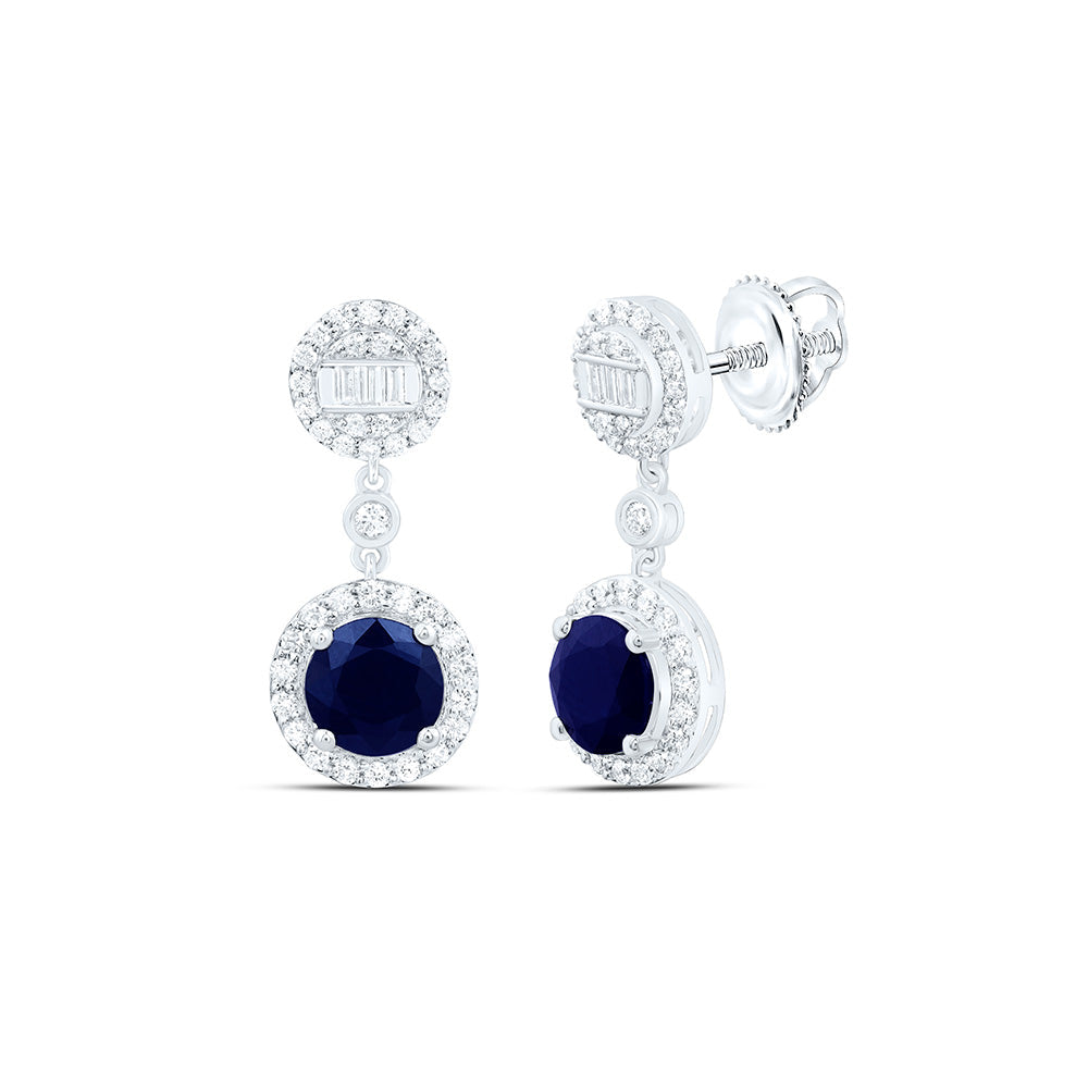 1/2CTW-NAT DIA ANA M 6MM RD-BS NAT GEM ROUND DANGLING EARRING Daisy Joyeria