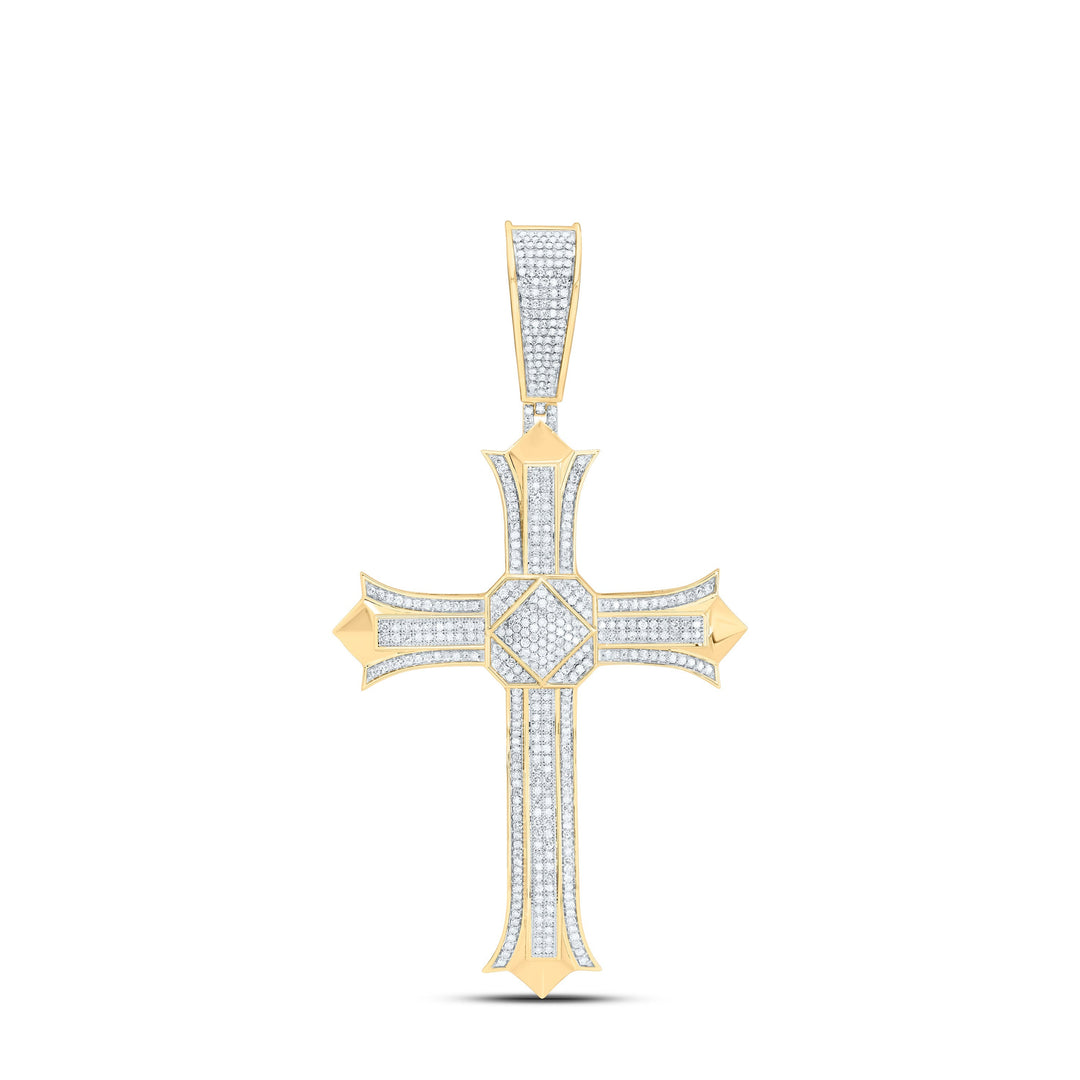 1 5/8CTW-NAT DIA NK CROSS MENS CHARM Daisy Joyeria