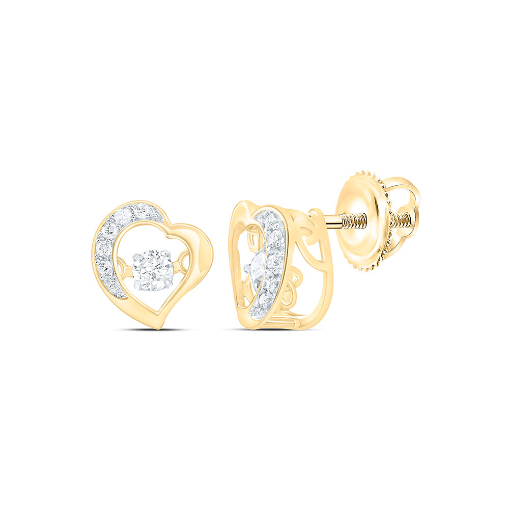1/5CTW-NAT DIA CN TWINKLE FASHION HEART EARRING Daisy Joyeria
