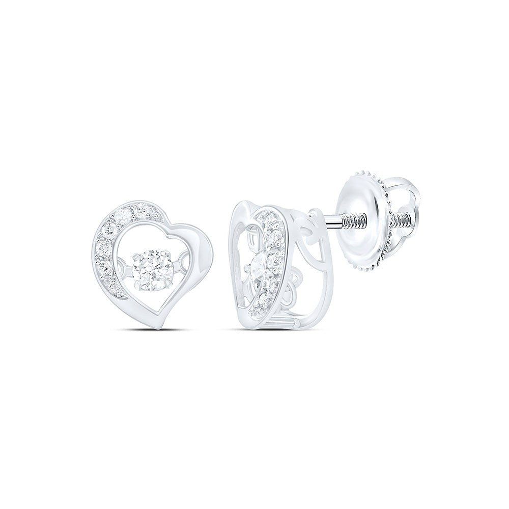 1/5CTW-NAT DIA CN TWINKLE FASHION HEART EARRING Daisy Joyeria