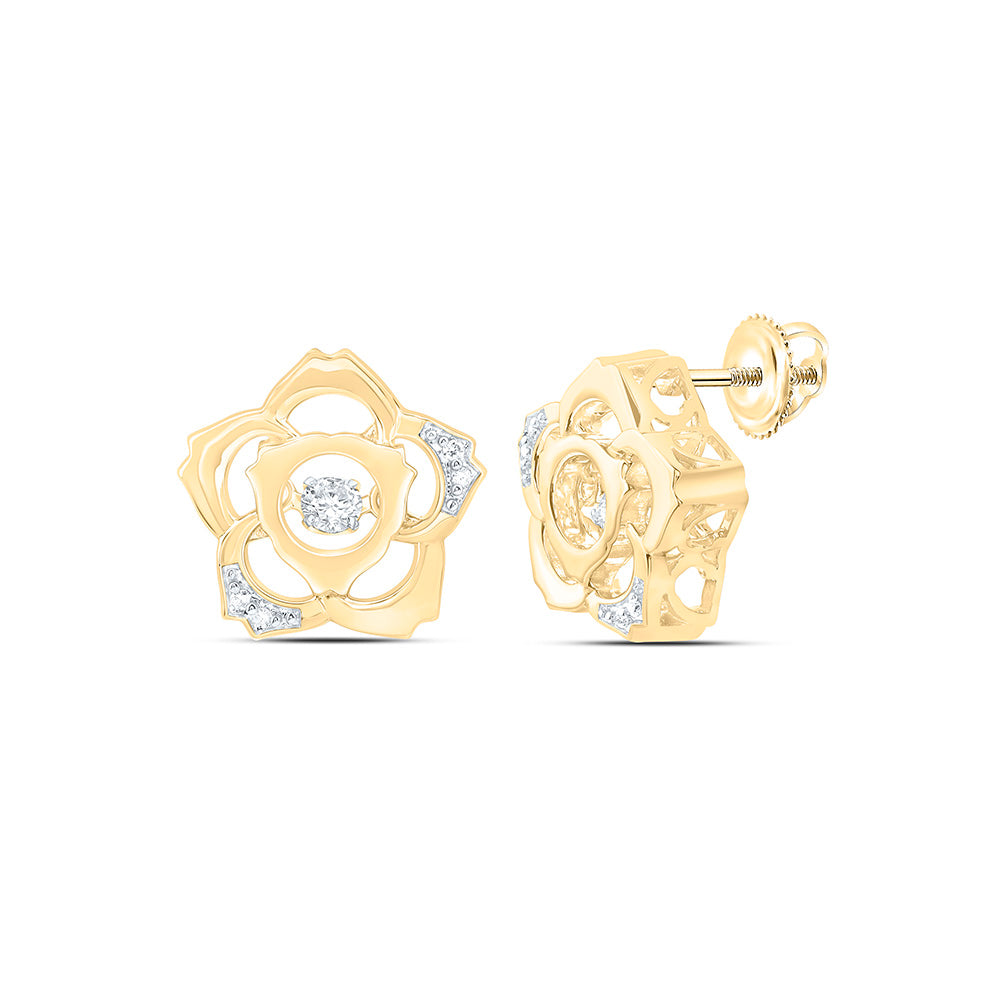 1/6CTW-NAT DIA CN TWINKLE FASHION FLOWER EARRING Daisy Joyeria