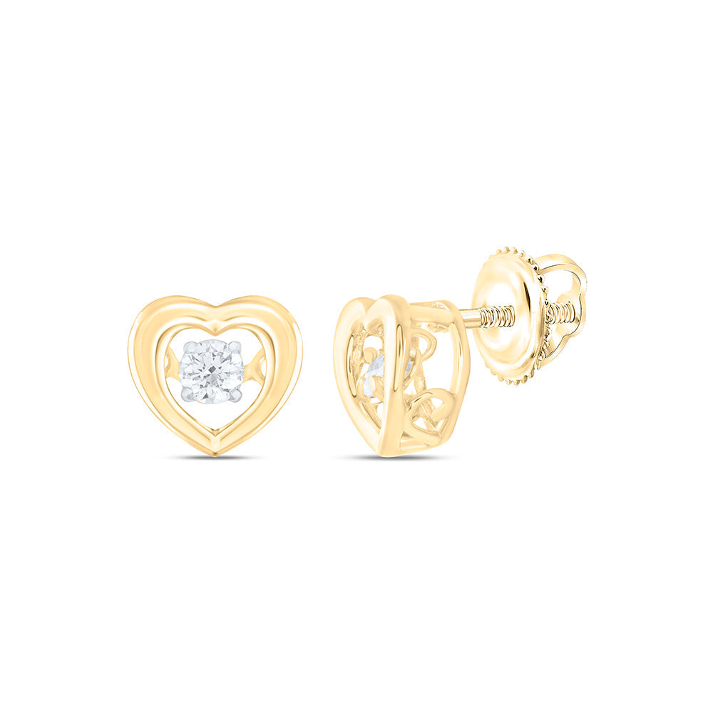 1/8CTW-NAT DIA CN TWINKLE FASHION HEART EARRING Daisy Joyeria