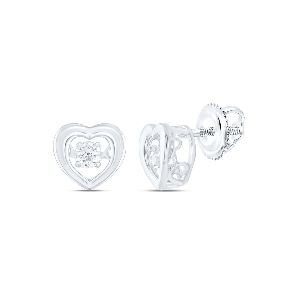 1/8CTW-NAT DIA CN TWINKLE FASHION HEART EARRING Daisy Joyeria
