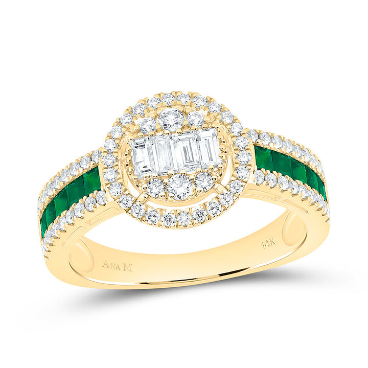 5/8CTW-NAT DIA ANA M 1/2CT-PR-EM NAT GEM ROUND RING Daisy Joyeria