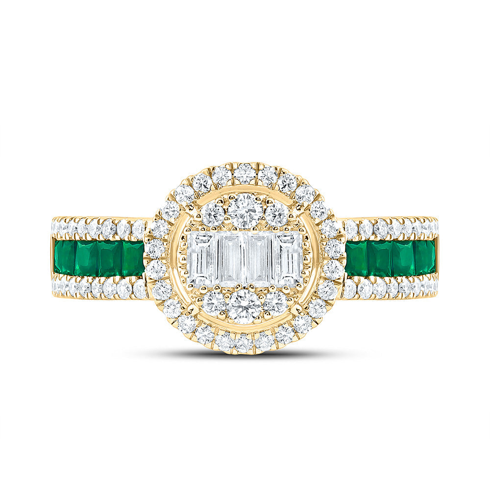 5/8CTW-NAT DIA ANA M 1/2CT-PR-EM NAT GEM ROUND RING Daisy Joyeria