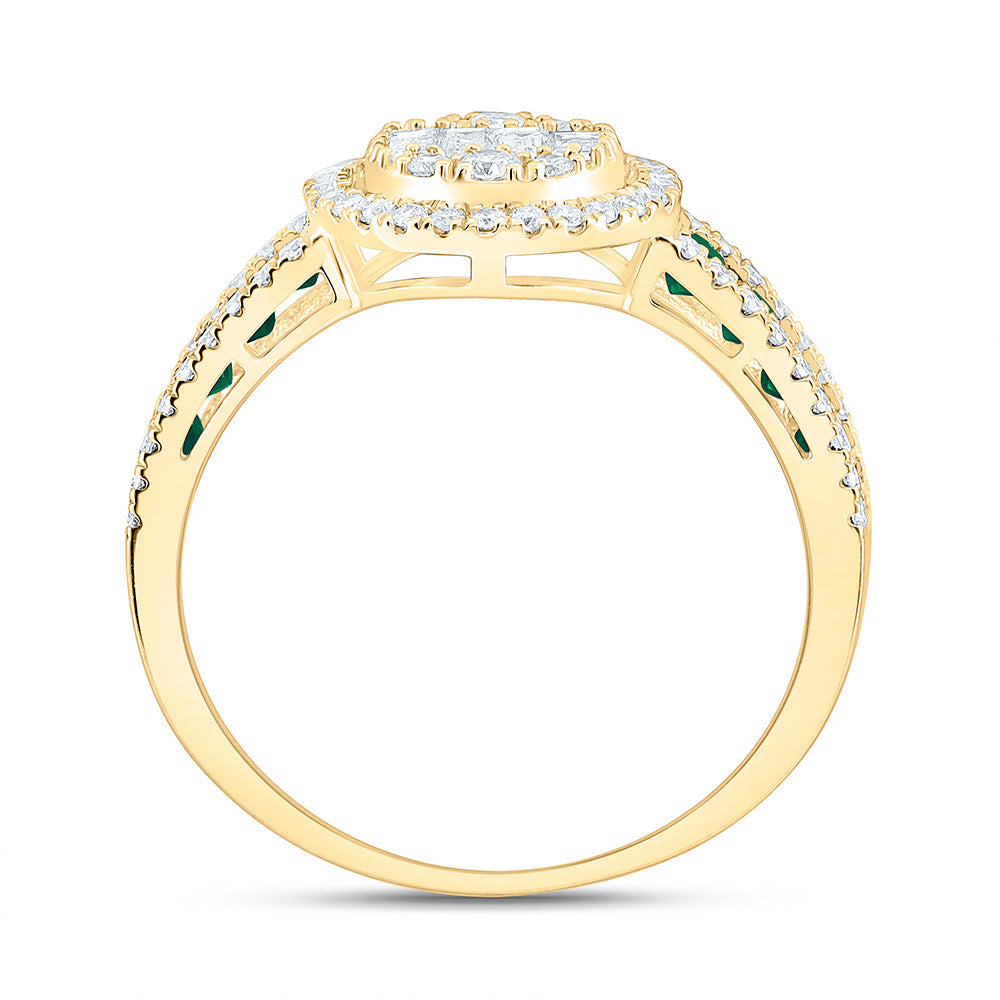 5/8CTW-NAT DIA ANA M 1/2CT-PR-EM NAT GEM ROUND RING Daisy Joyeria