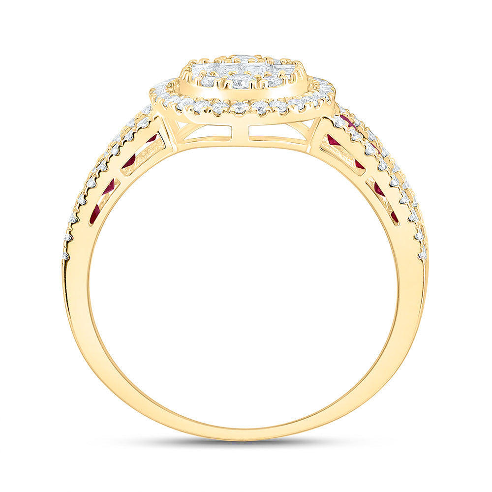 5/8CTW-NAT DIA ANA M 3/4CT-PR-RU NAT GEM ROUND RING Daisy Joyeria