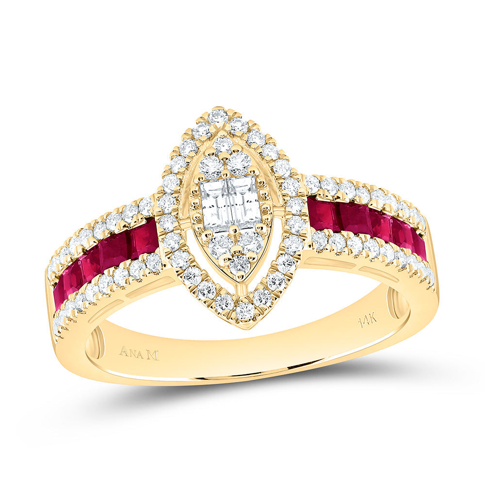 3/8CTW-NAT DIA ANA M 5/8CT-PR-RU NAT GEM MARQUISE RING Daisy Joyeria