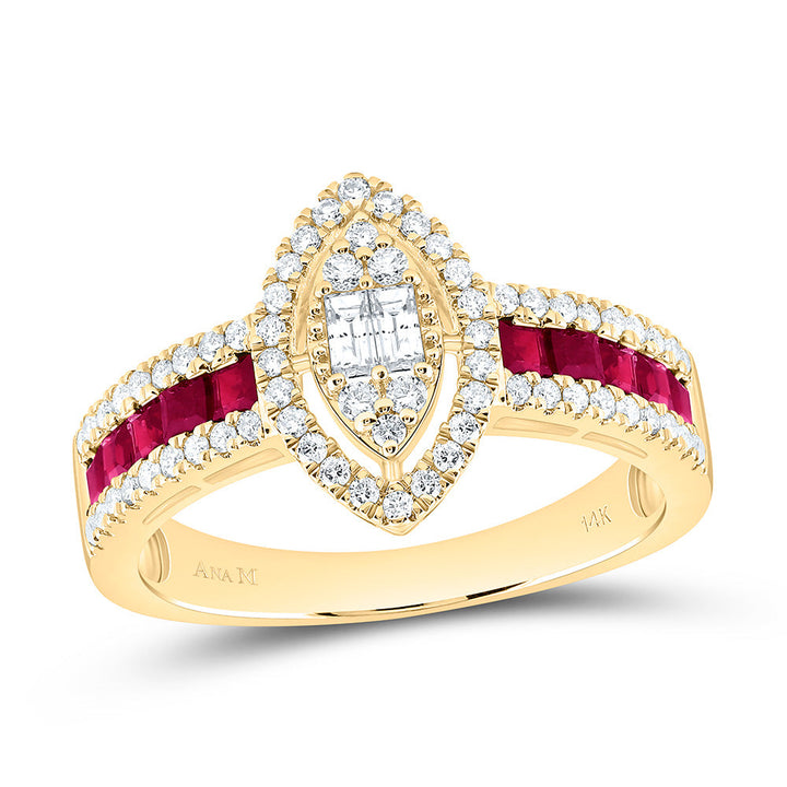 3/8CTW-NAT DIA ANA M 5/8CT-PR-RU NAT GEM MARQUISE RING Daisy Joyeria
