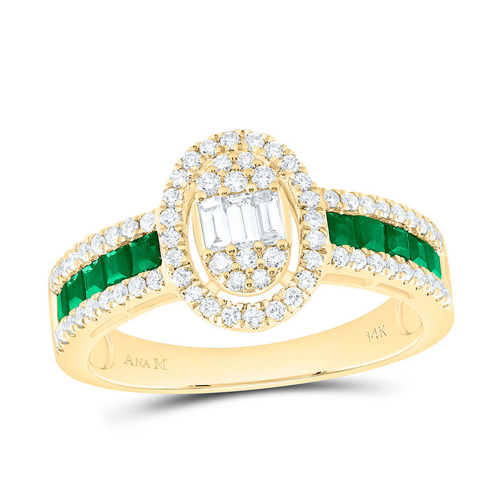 1/2CTW-NAT DIA ANA M 1/2CT-PR-EM NAT GEM OVAL RING Daisy Joyeria