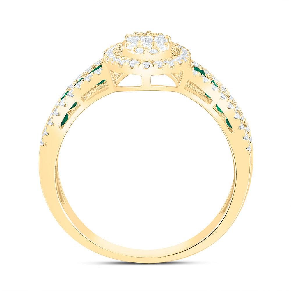 1/2CTW-NAT DIA ANA M 1/2CT-PR-EM NAT GEM OVAL RING Daisy Joyeria