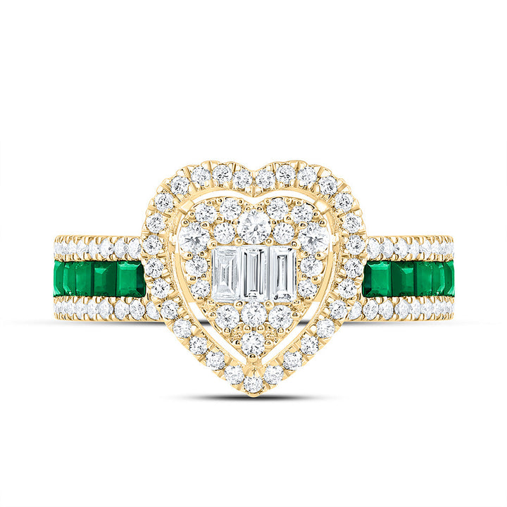 5/8CTW-NAT DIA ANA M 1/2CT-PR-EM NAT GEM HEART RING Daisy Joyeria
