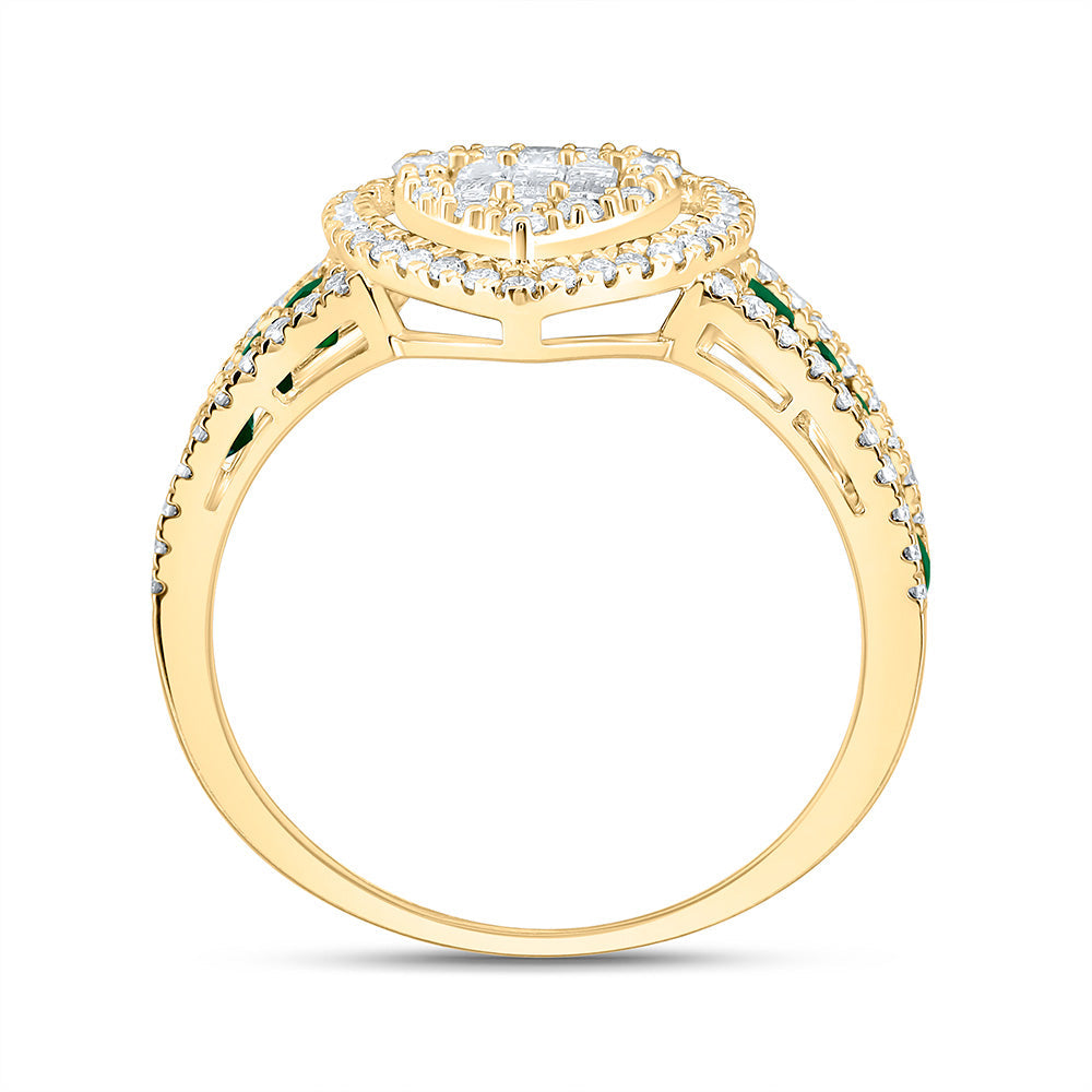 5/8CTW-NAT DIA ANA M 1/2CT-PR-EM NAT GEM HEART RING Daisy Joyeria