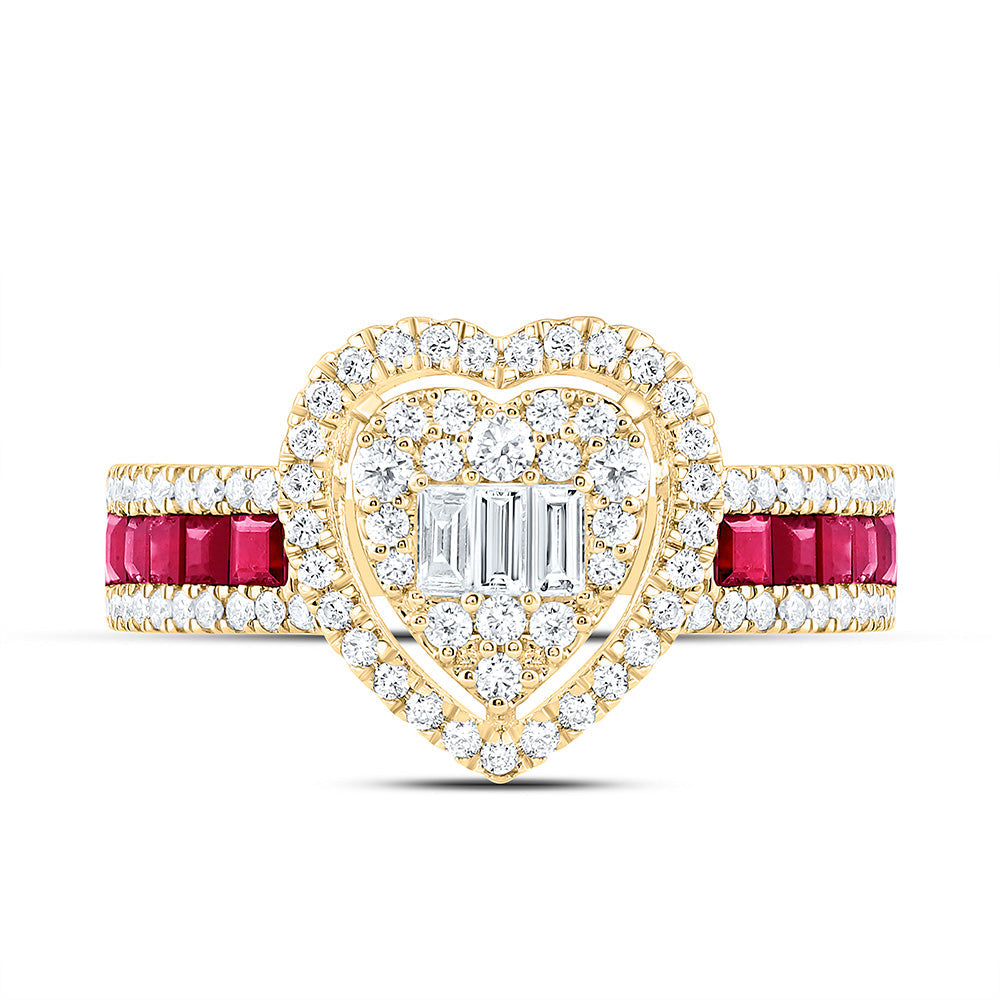 5/8CTW-NAT DIA ANA M 5/8CT-PR-RU NAT GEM HEART RING Daisy Joyeria