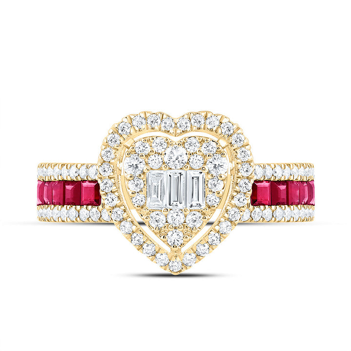 5/8CTW-NAT DIA ANA M 5/8CT-PR-RU NAT GEM HEART RING Daisy Joyeria