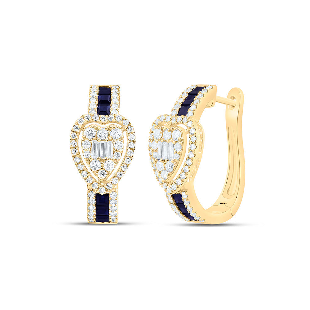 3/4CTW-NAT DIA ANA M 3/4CT-PR-BS NAT GEM HEART HOOP EARRING Daisy Joyeria