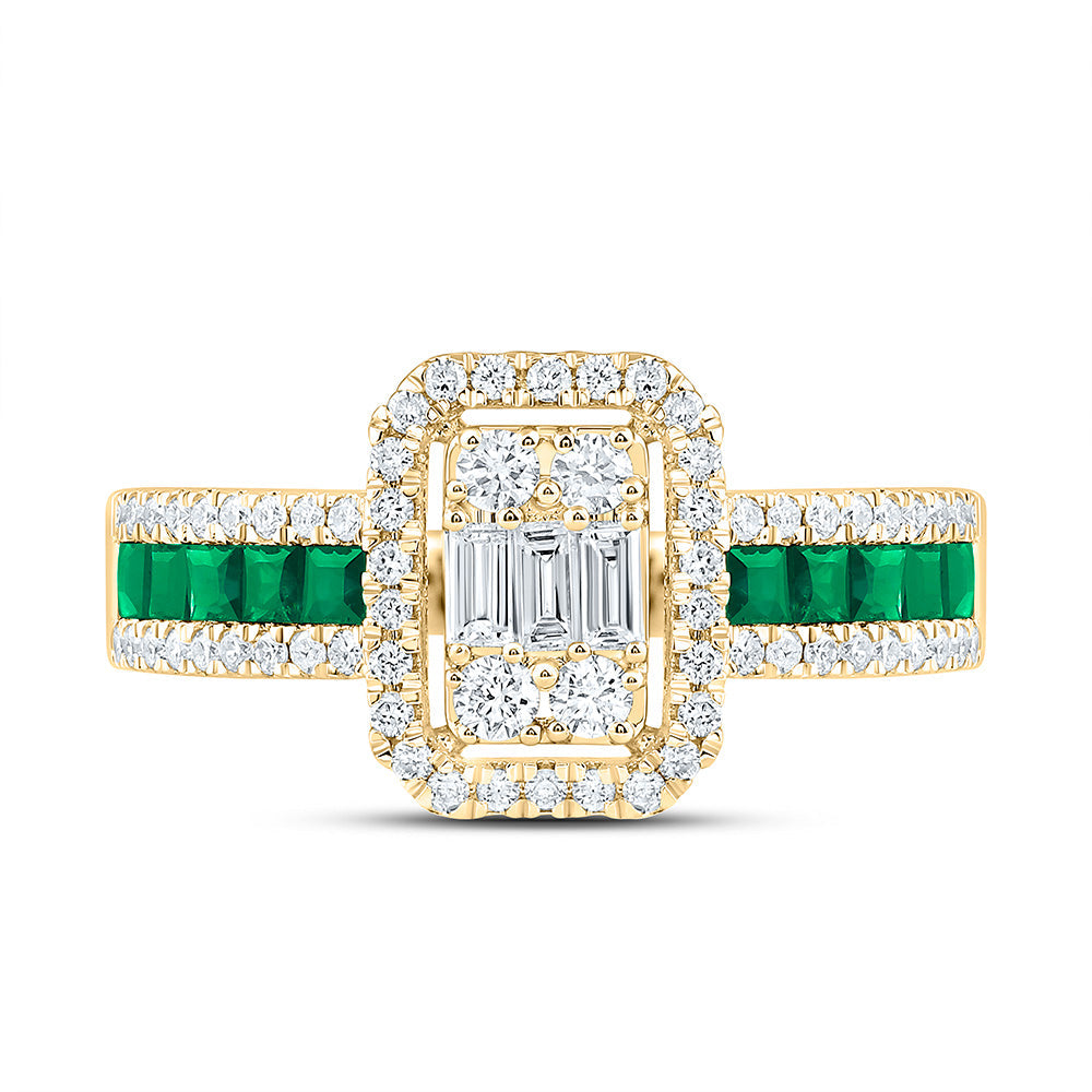 5/8CTW-NAT DIA ANA M 1/2CT-PR-EM NAT GEM EMERALD RING Daisy Joyeria