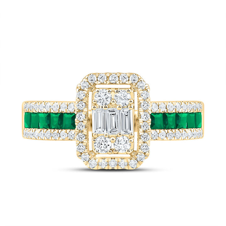 5/8CTW-NAT DIA ANA M 1/2CT-PR-EM NAT GEM EMERALD RING Daisy Joyeria