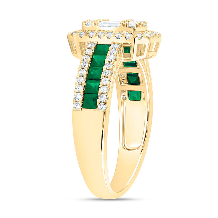 5/8CTW-NAT DIA ANA M 1/2CT-PR-EM NAT GEM EMERALD RING Daisy Joyeria