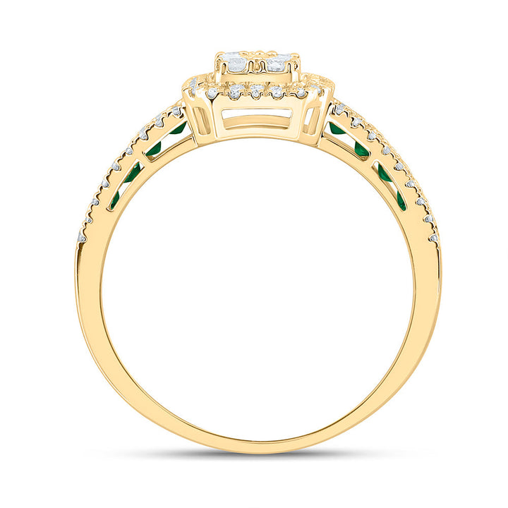 5/8CTW-NAT DIA ANA M 1/2CT-PR-EM NAT GEM EMERALD RING Daisy Joyeria