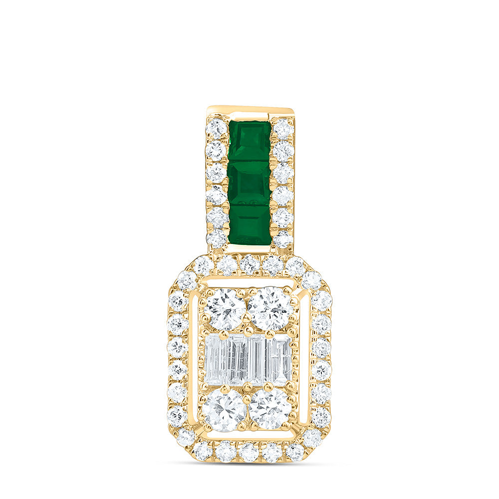 1/3CTW-NAT DIA ANA M 1/6CT-PR-EM NAT GEM EMERALD PENDANT Daisy Joyeria