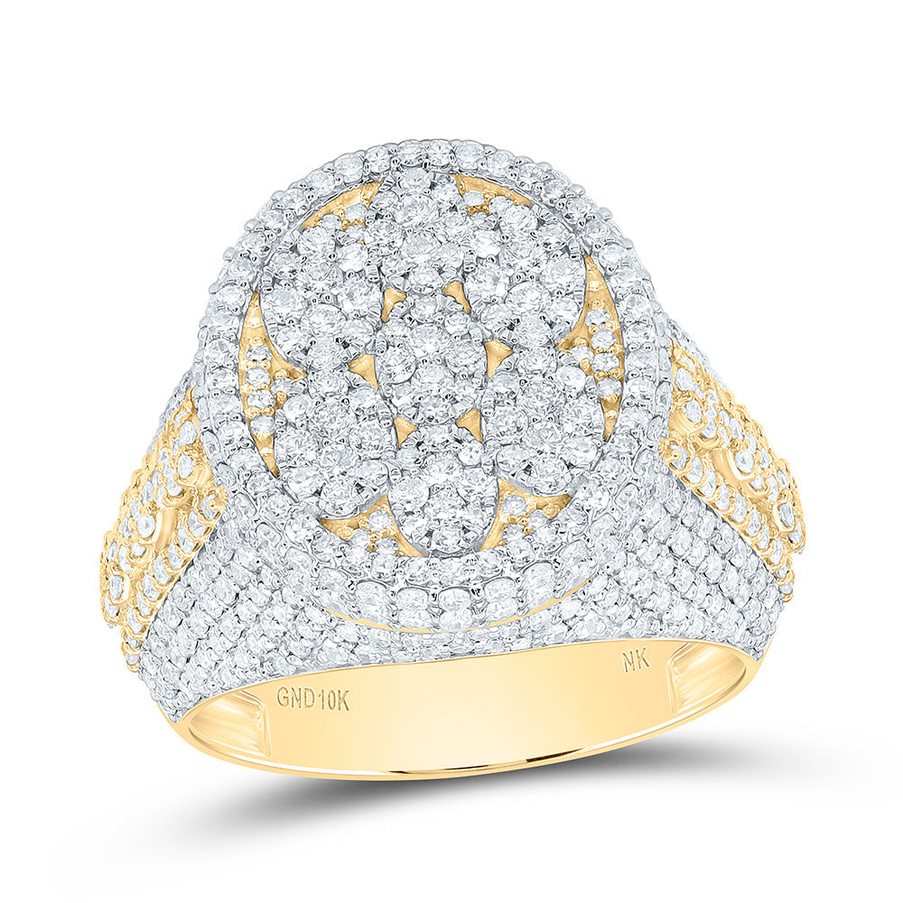 2 3/4CTW-NAT DIA CN OVAL MENS RING Daisy Joyeria