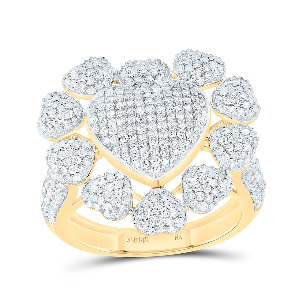 1 1/3CTW-NAT DIA NK FASHION HEART RING Daisy Joyeria