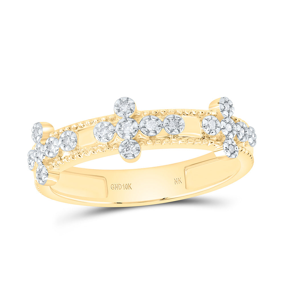 1/12CTW-NAT DIA NK GIFT CROSS RING Daisy Joyeria